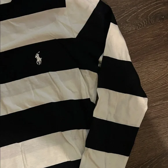Polo by Ralph Lauren Black and White Striped Blouse - Picture 6 of 7